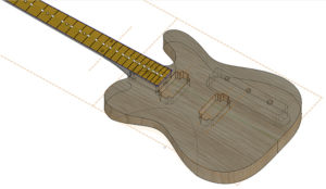 Electric guitar designed using CAD software