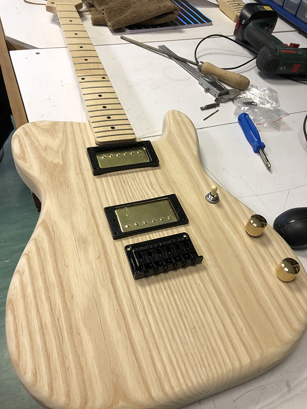 Custom guitar pre assembly