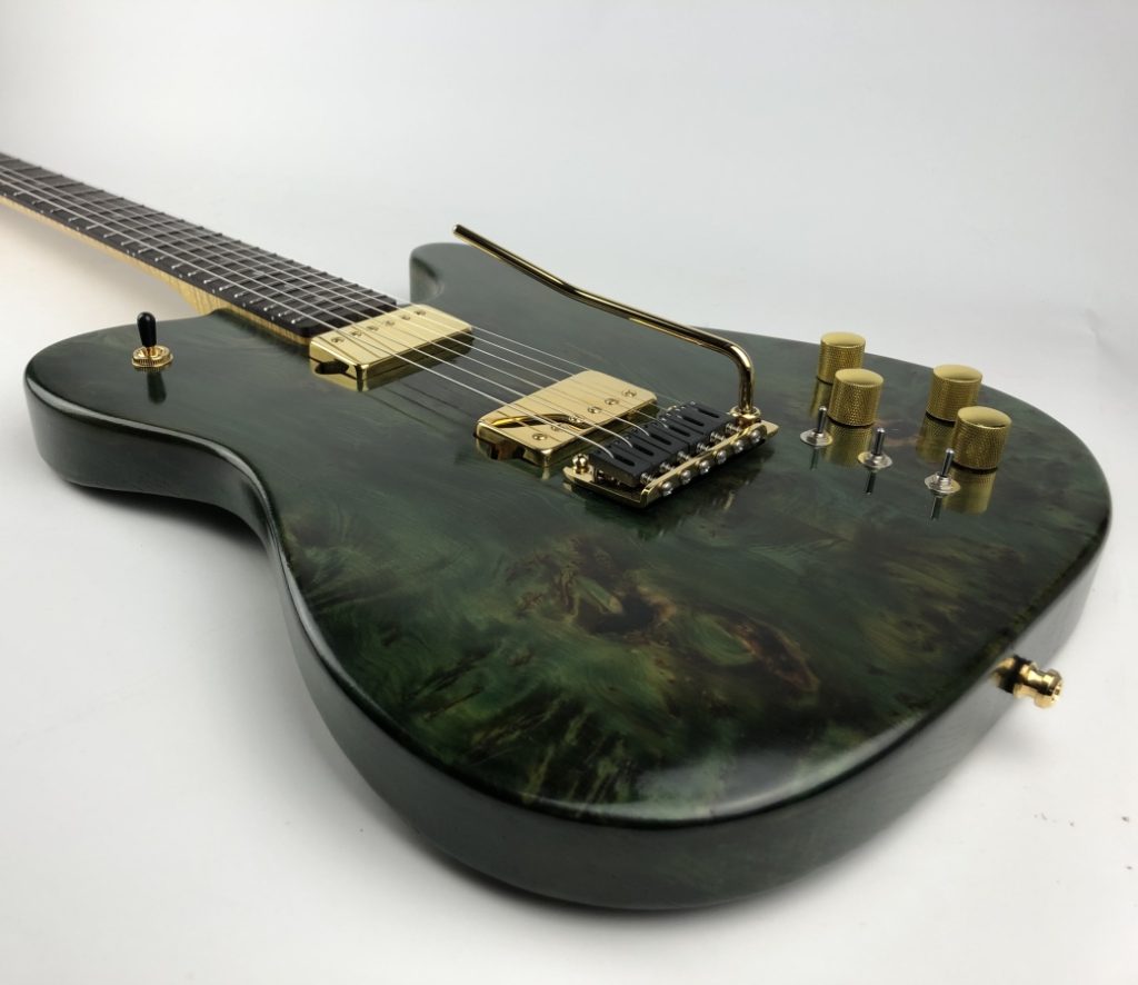 British Made Guitar using English Yew wood top