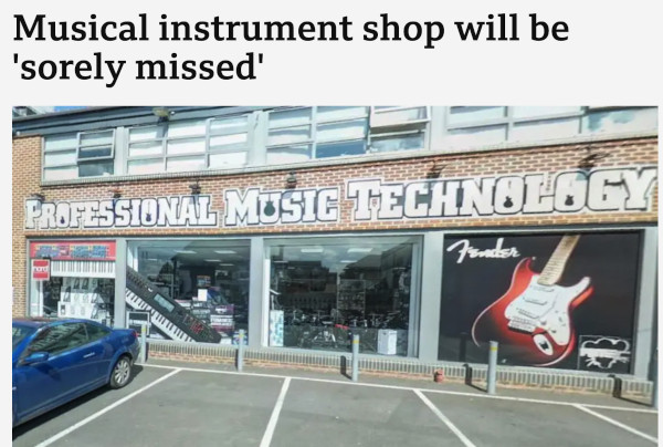 PMT Music Shop Closing